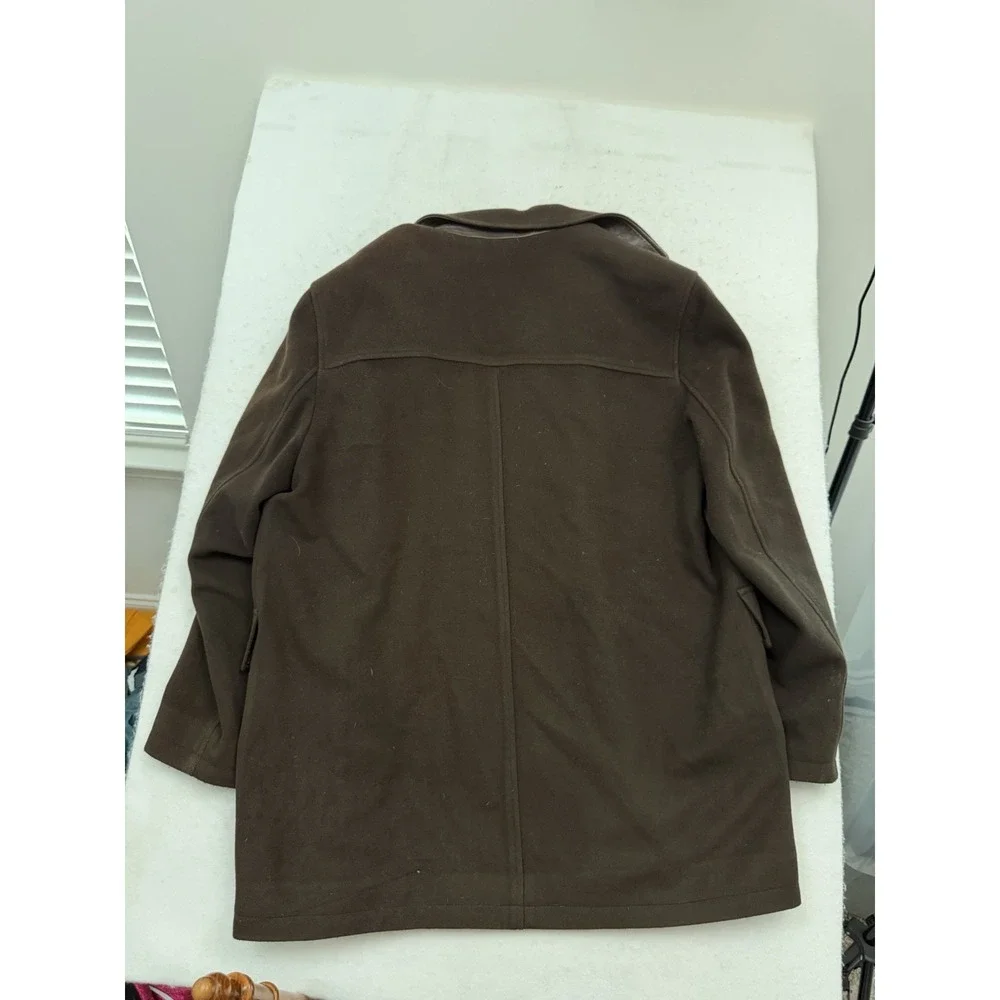 Cole Haan Wool Blend Car Chore Coat‎ Men's XL Brown Full Zip AMAZING CONDITION